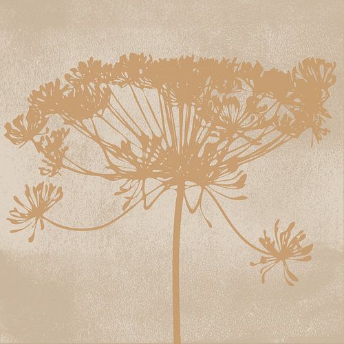 Big flower I. Wabi-sabi botanical art. by Dina Dankers