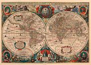 Hondius Weltkarte 1641 von Rebel Ontwerp Miniaturansicht