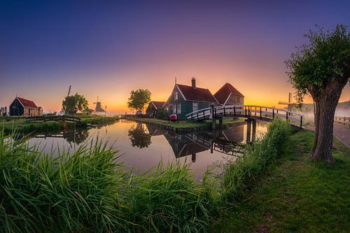 Zaanse Schans met zonsopkomst