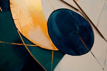 Abstract composition with gold and blue by Poster Art Shop