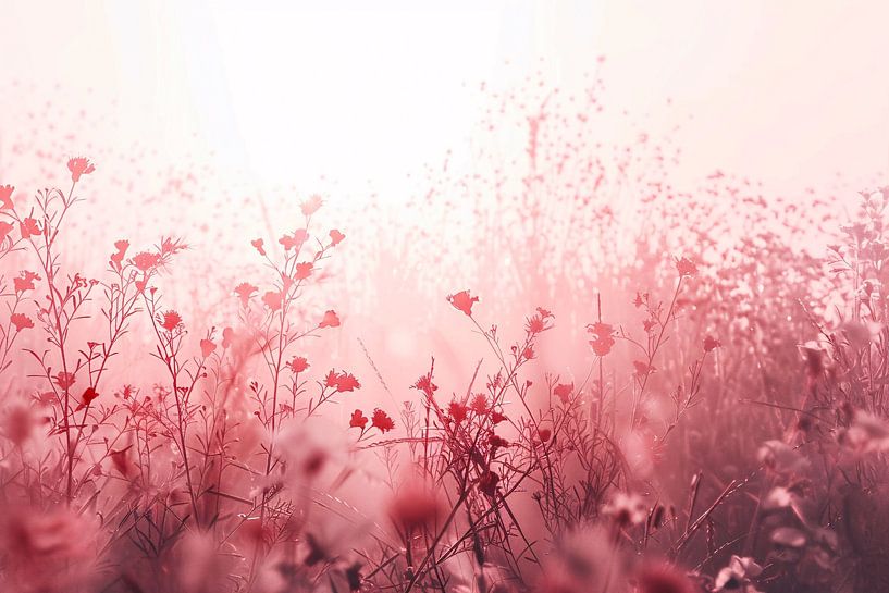 Minimalist floral field in soft tones by Art & Soul Creations