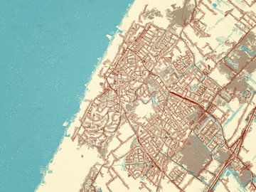 Kaart van Noordwijk in de stijl Blauw & Crème van Map Art Studio