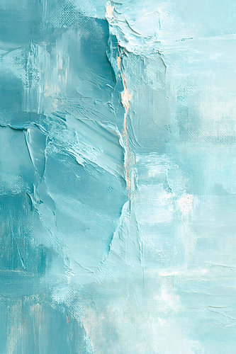 Peinture « Impasto » turquoise : une veine dorée à travers la glace