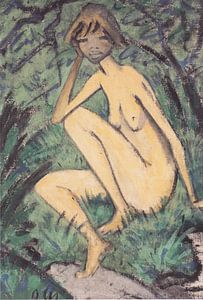 Sitzender Akt in Landschaft, Otto Mueller - ca1927