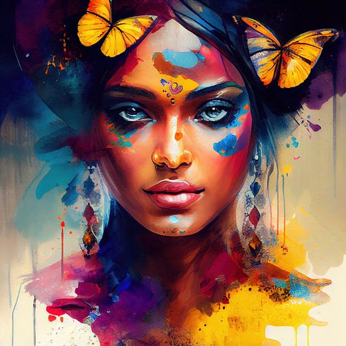 Vlinder Kroon Hindoeïstisch Portret