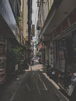Die engen Gassen von Hanoi in Vietnam, Asien