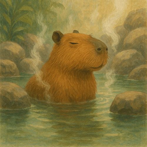 Zen Capibara in Japanse Onsen
