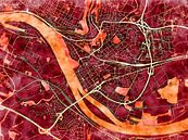 Kaart van Neuwied in de stijl 'Amber Autumn' van Maporia thumbnail