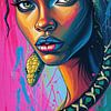 Portrait Beauté avec serpent sur Liona Toussaint