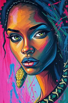 Portrait Beauté avec serpent