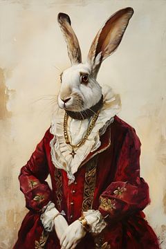 Old Rabbit Portrait by But First Framing
