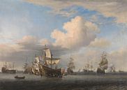 Veroverde Engelse schepen na de Vierdaagse Zeeslag, Willem van de Velde (II) van Meesterlijcke Meesters thumbnail
