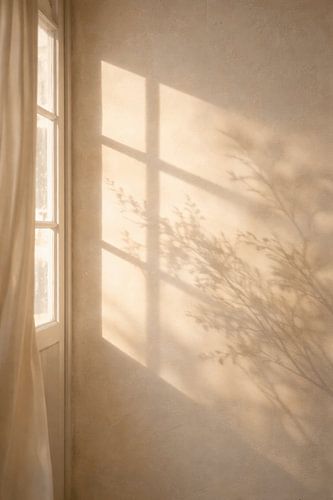 Warm Sunlight Shadow Wall Art - Minimalist Japandi Home Decor