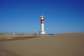 Sand dune in front of El Fangar Lighthouse in the Ebro Delta, Spain by Tobias Reißing