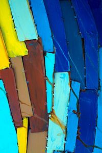 Neonblau und gelb. Van Gogh Metallstreifen.