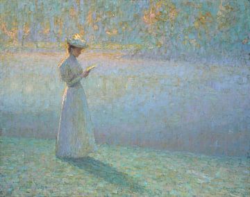 Lezende vrouw in een landschap, Henri Le Sidaner