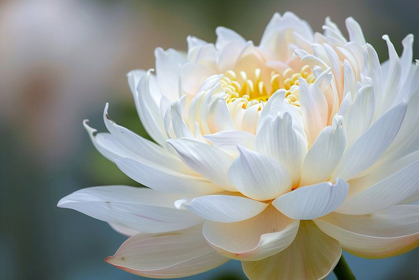 Elegant close-up of flowering white lotus by Imperial Art House