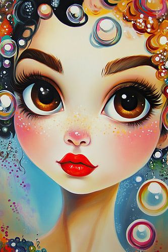 Girl with Bubbles by Eye catching paintings