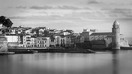 Collioure en noir et blanc, France