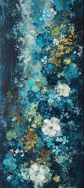 Turquoise Sea of Flowers by Wonderful Art