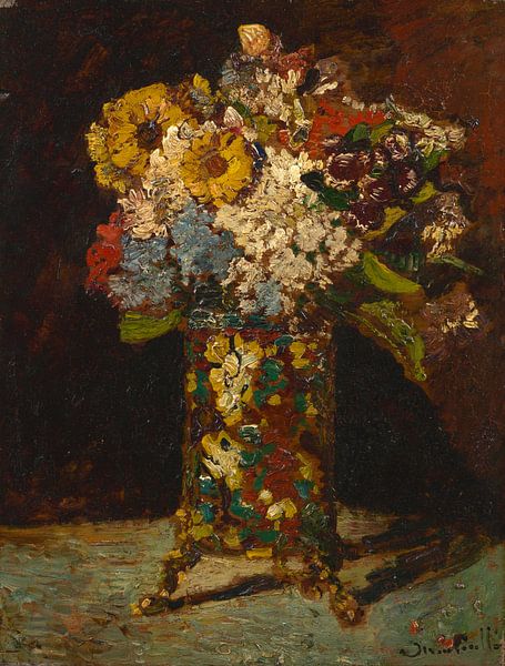Vaas met bloemen, Adolphe Monticelli van Meesterlijcke Meesters