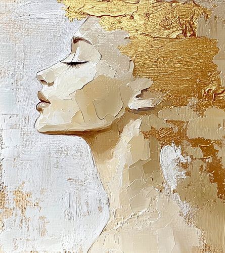 Sérénité dorée : un portrait féminin expressif