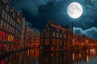 Stadsgezicht van Amsterdam bij nacht  van Eye on You thumbnail