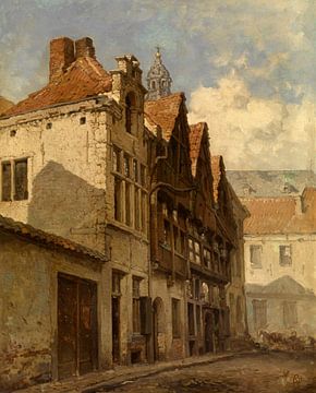 Het Stoelstraatje en de toren van de Sint-Pauluskerk, Henri François Schaefels