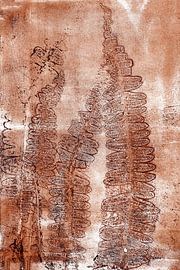 Abstract Botanical. Ferns in rust brown by Dina Dankers