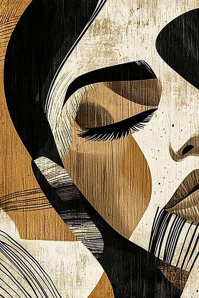 Elegant woman on wood by Art & Soul Creations