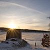 Sonnenuntergang am gefrorenen See in Schweden von Fotos by Jan Wehnert