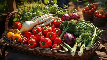 Fresh vegetables in a basket in autumn by Animaflora PicsStock