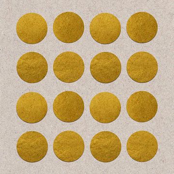 Abstracte geometrische vormen in donker goud op beige van Dina Dankers
