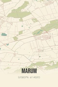 Vintage landkaart van Marum (Groningen) van Rezona