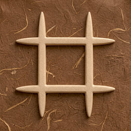 Japandi geometric artwork with a natural texture