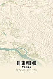 Vintage map of Richmond (Virginia), USA. by Prints of Place