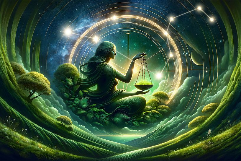 Libra: Heavenly justice in green by artefacti