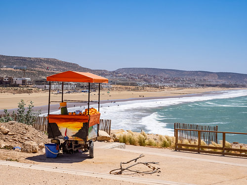 Refreshing orange juice on the coast in Morocco