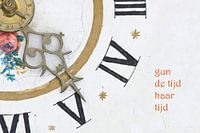 Wijzers van Friese klok met tekst