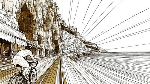 Fietsers op een schilderachtige kustweg