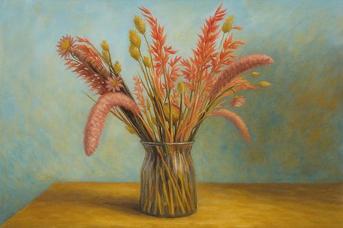 Bouquet sec avec vase