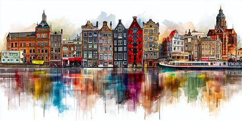 Kleurrijk Amsterdam aan het water