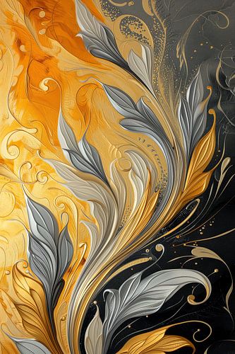 Goud en Zilver in abstracte art nouveau