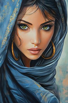 Veiled portrait with shining eyes by Poster Art Shop