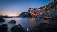 Zonsondergang in Riomaggiore / Cinque Terre van Edwin Mooijaart thumbnail