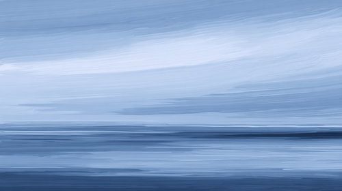 Le calme bleu au-dessus des eaux tranquilles