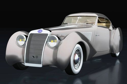 Delage D8-120 Aerosport drie-kwart aanzicht