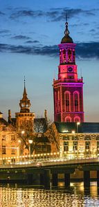 Neue Turm in Kampen am Abend von Sjoerd van der Wal Fotografie