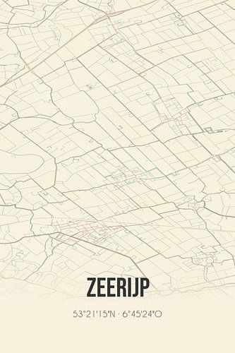 Alte Karte von Zeerijp (Groningen)