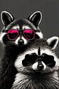 Hip raccoon with pink sunglasses by Poster Art Shop thumbnail